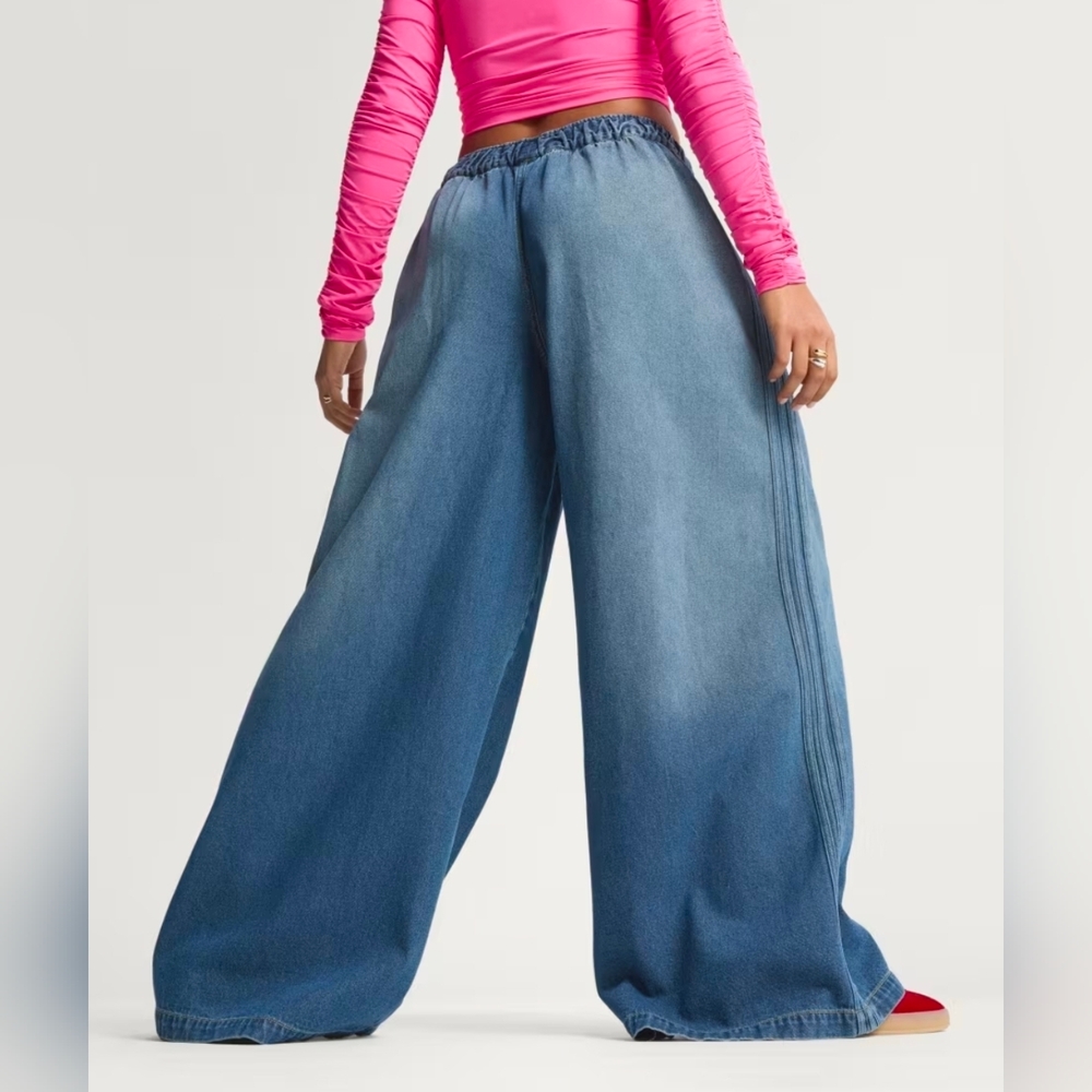 Adidas Originals KE1071 Women's Medium Vintage Denim Pants - Picture 2 of 15